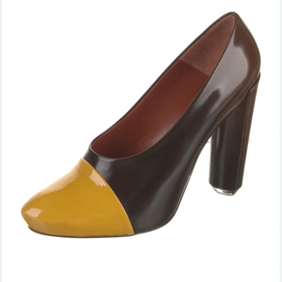 Louis Vuitton Two-Tone Brown and Yellow Heels - Picture 2 of 16